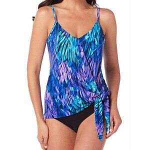 MagicSuit Size 14 Tankini Top Swimsuit Swimwear Slimming Flattering Faux Wrap